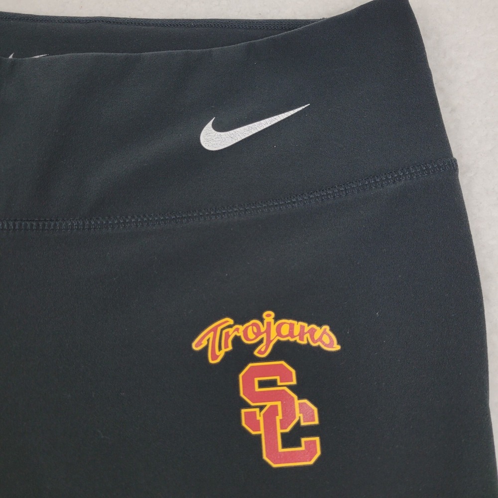 Nike Dri-Fit USC Trojans‎ Capri Pants Womens Large L Black Stretch Recycled Poly
